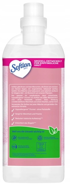 Softlan płyn do płukania tkanin Weich & Mild z mleczkiem migdałowym 45
