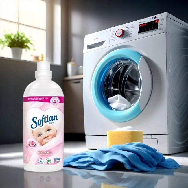 Softlan płyn do płukania tkanin Weich & Mild z mleczkiem migdałowym 45