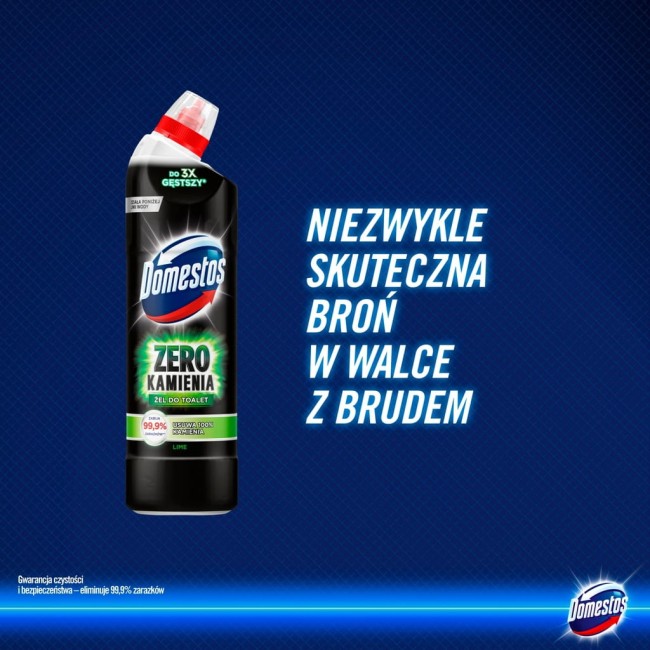 Domestos Zero Kamienia Lime Żel do Toalet 750 ml – Anty Kamień