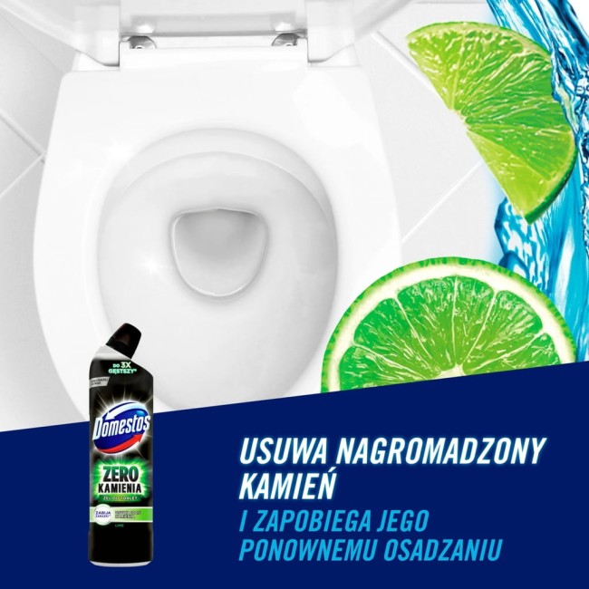 Domestos Zero Kamienia Lime Żel do Toalet 750 ml – Anty Kamień